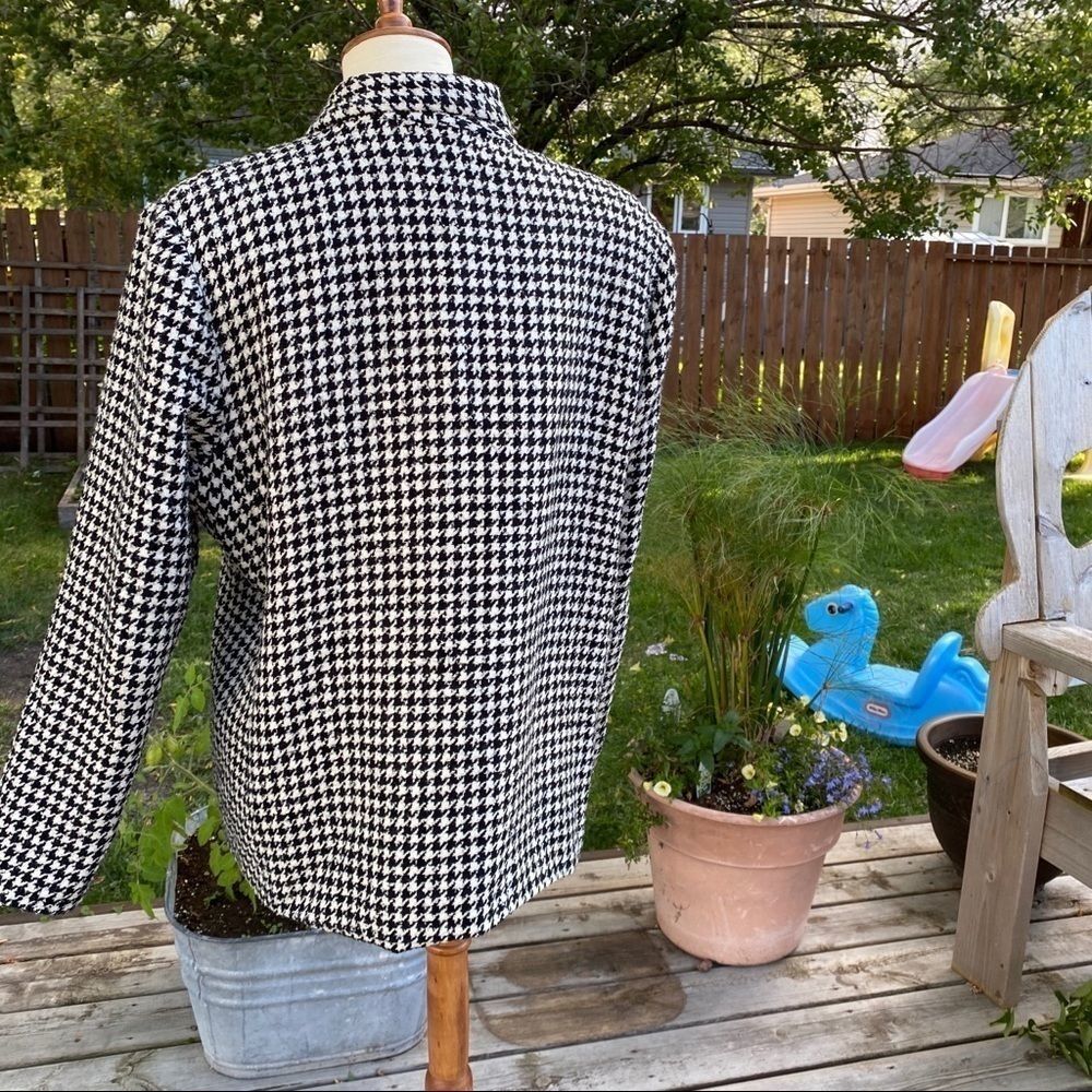 Tanjay Blazer Houndsooth Button Down Lined Jacket - image 2